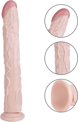 Güçlü Vantuzlu 15 İnç Gerçekçi Esnek Kalın Gerçekçi Büyük Canavar Yapay Penis