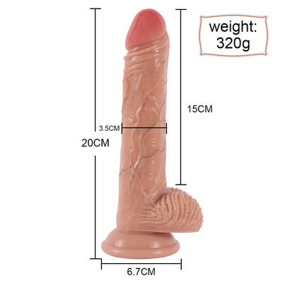 Anal Klitoral G Noktası Stimülasyonu için Dönen 8&quot; Sokma Gerçekçi Teleskopik Penis