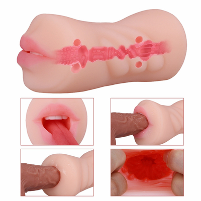 Ücretsiz örnek Gerçekçi Vajina Masturbator Oral Ağız Uçak Fincan pock Pussy Samimi Derin Boğaz Çift Delik Seks Oyuncak için
