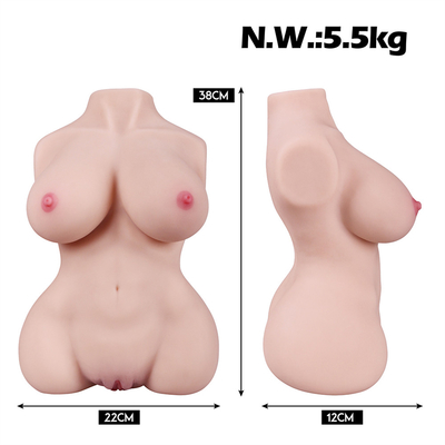 Gerçekçi Yumuşak Büyük Göğüsler Torso Yetişkin Seks Bebekleri Erkek Masturbator Erkekler için 3D Gerçekçi Dokulu Vajina Anal ChannelPop ile