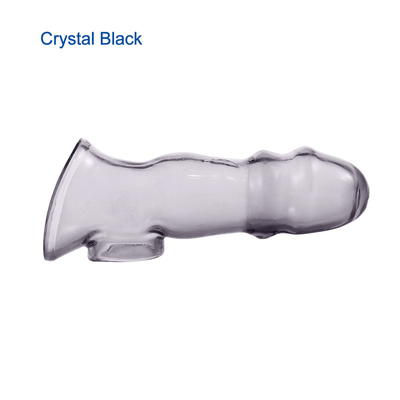 Esneklik Crystal Clear TPE Erkekler İçin Yumuşak Penis Kılıfı Penis Uzatıcı Seks Oyuncak