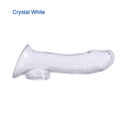 Esneklik Crystal Clear TPE Erkekler İçin Yumuşak Penis Kılıfı Penis Uzatıcı Seks Oyuncak