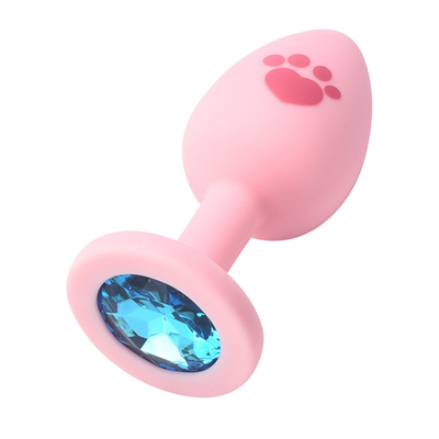 Renkli Plastik Gem ile Yetişkin Seks Oyuncakları Tıbbi Silikon Anal Popo Fiş