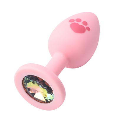 Renkli Plastik Gem ile Yetişkin Seks Oyuncakları Tıbbi Silikon Anal Popo Fiş