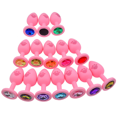 Renkli Plastik Gem ile Yetişkin Seks Oyuncakları Tıbbi Silikon Anal Popo Fiş