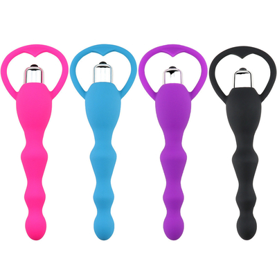 Silikon Seks Oyuncak Boncuk 10 Hızları Hem Erkekler hem de Kadınlar için Anal Plug Vibratör