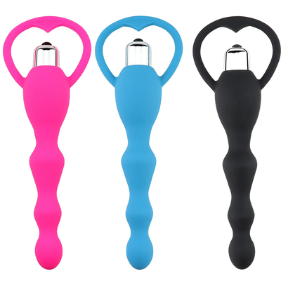 Silikon Seks Oyuncak Boncuk 10 Hızları Hem Erkekler hem de Kadınlar için Anal Plug Vibratör