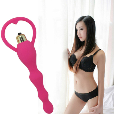 Silikon Seks Oyuncak Boncuk 10 Hızları Hem Erkekler hem de Kadınlar için Anal Plug Vibratör