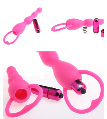 Silikon Seks Oyuncak Boncuk 10 Hızları Hem Erkekler hem de Kadınlar için Anal Plug Vibratör