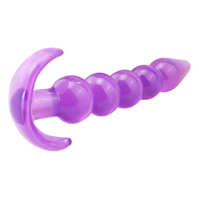 Bumpy Delight Anal Plug Mor Esnek Su Geçirmez TPE Pürüzsüz Artımlı Anal Boncuklu Kauçuk Butt Plug