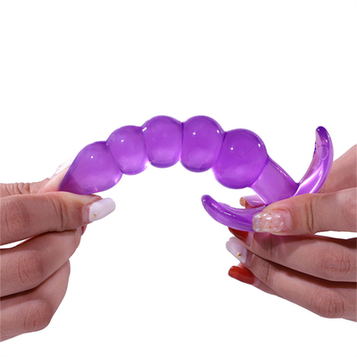 Bumpy Delight Anal Plug Mor Esnek Su Geçirmez TPE Pürüzsüz Artımlı Anal Boncuklu Kauçuk Butt Plug