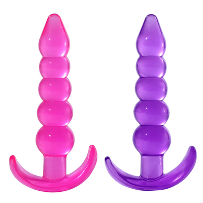 Bumpy Delight Anal Plug Mor Esnek Su Geçirmez TPE Pürüzsüz Artımlı Anal Boncuklu Kauçuk Butt Plug