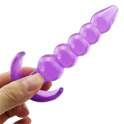 Bumpy Delight Anal Plug Mor Esnek Su Geçirmez TPE Pürüzsüz Artımlı Anal Boncuklu Kauçuk Butt Plug