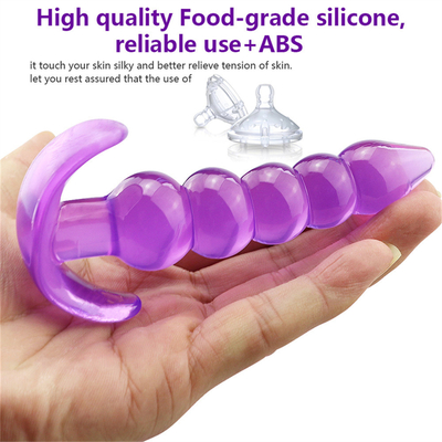 Bumpy Delight Anal Plug Mor Esnek Su Geçirmez TPE Pürüzsüz Artımlı Anal Boncuklu Kauçuk Butt Plug