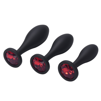 Drop Shipping Silikon Anal Seks Oyuncakları Su Damlası Tasarım Siyah Anal Masaj Butt Plug Anal Plug Set