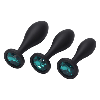 Drop Shipping Silikon Anal Seks Oyuncakları Su Damlası Tasarım Siyah Anal Masaj Butt Plug Anal Plug Set