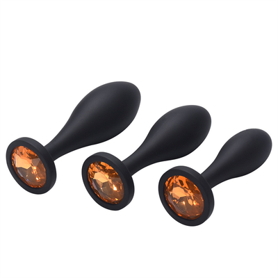 Drop Shipping Silikon Anal Seks Oyuncakları Su Damlası Tasarım Siyah Anal Masaj Butt Plug Anal Plug Set