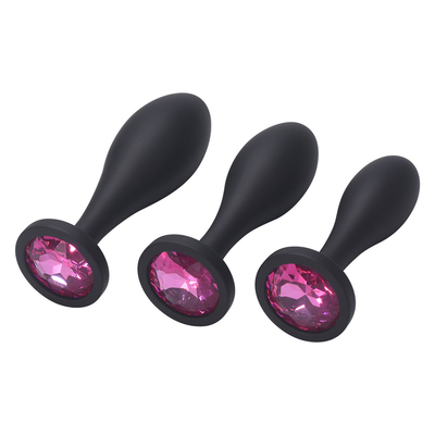 Drop Shipping Silikon Anal Seks Oyuncakları Su Damlası Tasarım Siyah Anal Masaj Butt Plug Anal Plug Set