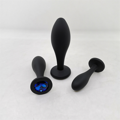 Drop Shipping Silikon Anal Seks Oyuncakları Su Damlası Tasarım Siyah Anal Masaj Butt Plug Anal Plug Set