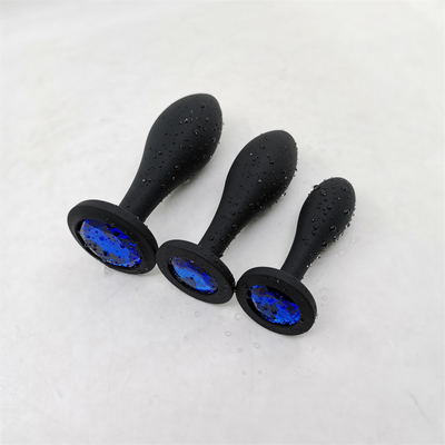 Drop Shipping Silikon Anal Seks Oyuncakları Su Damlası Tasarım Siyah Anal Masaj Butt Plug Anal Plug Set