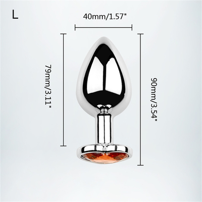 Alüminyum Alaşım Kalp Şekli Anal Plug Metal Anal Plug Kadınlar İçin Seks Oyuncakları Renkli Plastik Mücevherli Anal Pluglar