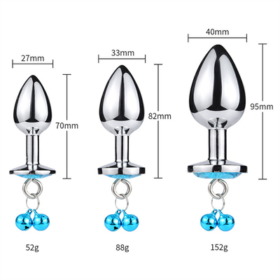 Anal Seks Oyuncakları Sokak Kıç Paslanmaz Çelik Kristal 3pcs Satır Metal Sokak Çanlı