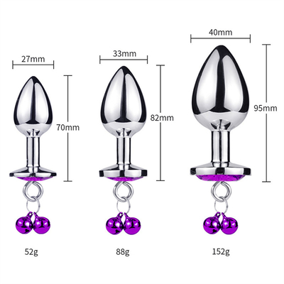 Anal Seks Oyuncakları Sokak Kıç Paslanmaz Çelik Kristal 3pcs Satır Metal Sokak Çanlı