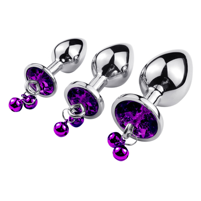 Anal Seks Oyuncakları Sokak Kıç Paslanmaz Çelik Kristal 3pcs Satır Metal Sokak Çanlı