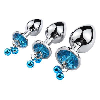 Anal Seks Oyuncakları Sokak Kıç Paslanmaz Çelik Kristal 3pcs Satır Metal Sokak Çanlı