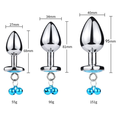 Kalp Şekilli Çan Yüzüğü Butt Plug Anal Seks Oyuncağı Zincirli Metal Erkek ve Kadın için Su geçirmez Küçük Ağırlıklı Malzeme
