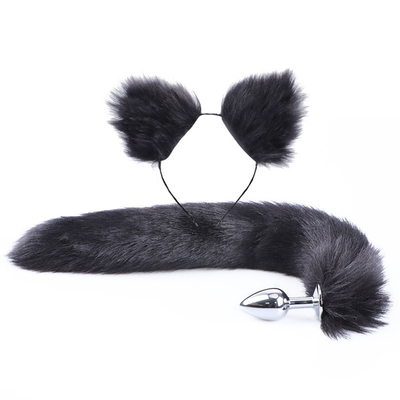 Yeni Stil Tilki Kuyruk Anal Plug Oyuncaklar, Anal Butt Plug, Kuyruk Anal Plug Kadınlar için Fancy Cat Kitty Kostüm Kulak Parti Saç Kafası