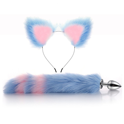 Yeni Stil Tilki Kuyruk Anal Plug Oyuncaklar, Anal Butt Plug, Kuyruk Anal Plug Kadınlar için Fancy Cat Kitty Kostüm Kulak Parti Saç Kafası