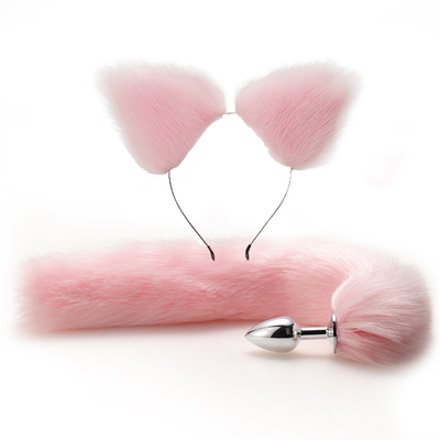 Yeni Stil Tilki Kuyruk Anal Plug Oyuncaklar, Anal Butt Plug, Kuyruk Anal Plug Kadınlar için Fancy Cat Kitty Kostüm Kulak Parti Saç Kafası