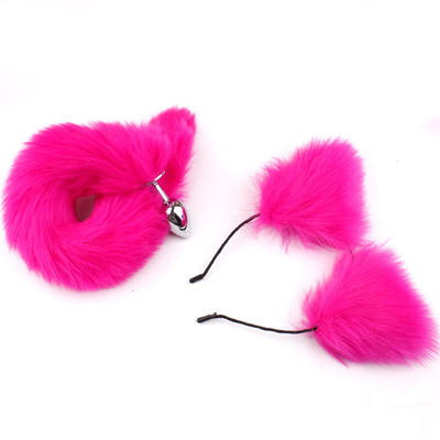 Yeni Stil Tilki Kuyruk Anal Plug Oyuncaklar, Anal Butt Plug, Kuyruk Anal Plug Kadınlar için Fancy Cat Kitty Kostüm Kulak Parti Saç Kafası
