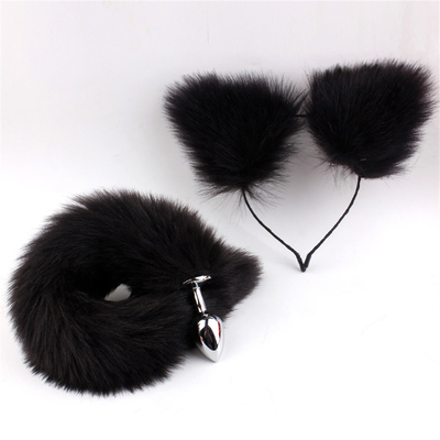 Yeni Stil Tilki Kuyruk Anal Plug Oyuncaklar, Anal Butt Plug, Kuyruk Anal Plug Kadınlar için Fancy Cat Kitty Kostüm Kulak Parti Saç Kafası