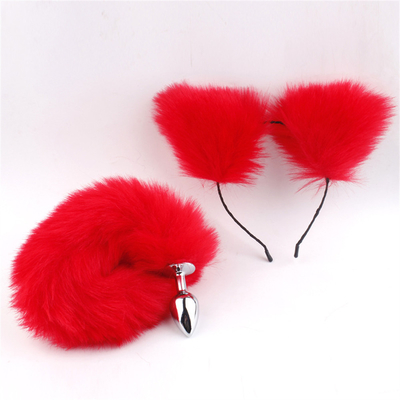 Yeni Stil Tilki Kuyruk Anal Plug Oyuncaklar, Anal Butt Plug, Kuyruk Anal Plug Kadınlar için Fancy Cat Kitty Kostüm Kulak Parti Saç Kafası