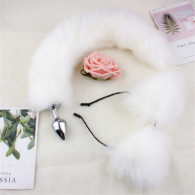 Yeni Stil Tilki Kuyruk Anal Plug Oyuncaklar, Anal Butt Plug, Kuyruk Anal Plug Kadınlar için Fancy Cat Kitty Kostüm Kulak Parti Saç Kafası
