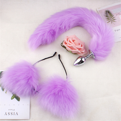 Yeni Stil Tilki Kuyruk Anal Plug Oyuncaklar, Anal Butt Plug, Kuyruk Anal Plug Kadınlar için Fancy Cat Kitty Kostüm Kulak Parti Saç Kafası