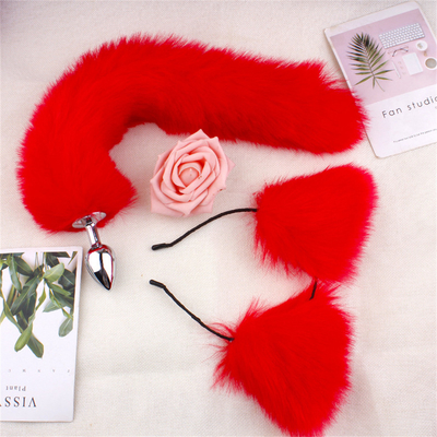 Yeni Stil Tilki Kuyruk Anal Plug Oyuncaklar, Anal Butt Plug, Kuyruk Anal Plug Kadınlar için Fancy Cat Kitty Kostüm Kulak Parti Saç Kafası