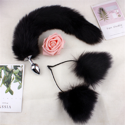 Yeni Stil Tilki Kuyruk Anal Plug Oyuncaklar, Anal Butt Plug, Kuyruk Anal Plug Kadınlar için Fancy Cat Kitty Kostüm Kulak Parti Saç Kafası