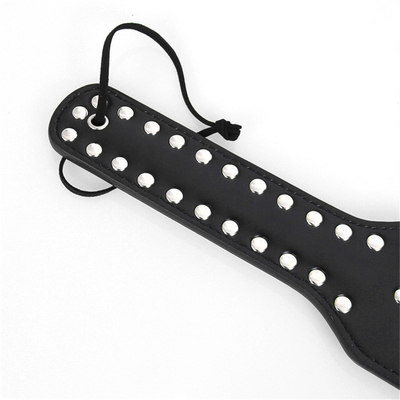 Rivets Double Hollow Heart Spatching Paddle Leather Slave Bitch Punished Paddle