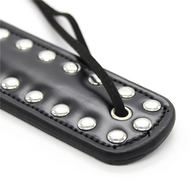 Rivets Double Hollow Heart Spatching Paddle Leather Slave Bitch Punished Paddle