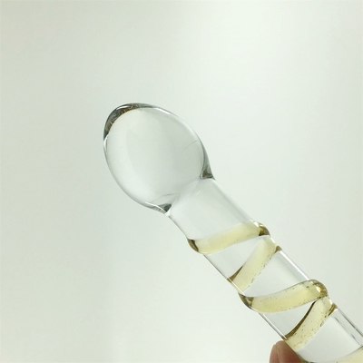 Renkli cam dildo Çift başlı cam dildolar Anal kalça kilitli büyük pyrex cam dildo kadınlar için