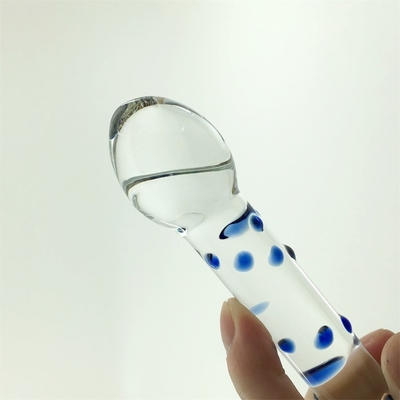 Renkli cam dildo Çift başlı cam dildolar Anal kalça kilitli büyük pyrex cam dildo kadınlar için
