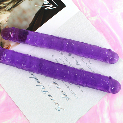 Süper Yumuşak TPE İki Başlı Dildo Gerçekçi Seks Oyuncağı Kadın için Penis