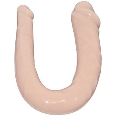 Kadınların mastürbasyonu için tıbbi TPE dildo U şekilli dildo çift başlı penis