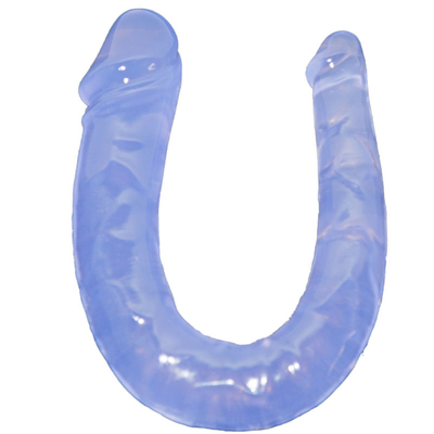 Kadınların mastürbasyonu için tıbbi TPE dildo U şekilli dildo çift başlı penis