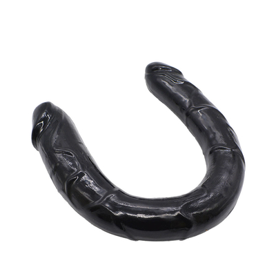 Kadınların mastürbasyonu için tıbbi TPE dildo U şekilli dildo çift başlı penis