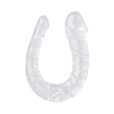 Kadınların mastürbasyonu için tıbbi TPE dildo U şekilli dildo çift başlı penis