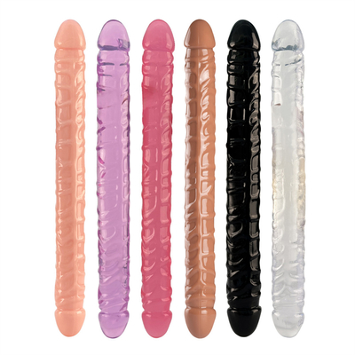 Jellies-Realistic Double Dong Yetişkin Dildo Lesbiyenler için Seks Oyuncakları Su geçirmez Esnek Dildo Kadınlar için Vajinal G noktası ve An